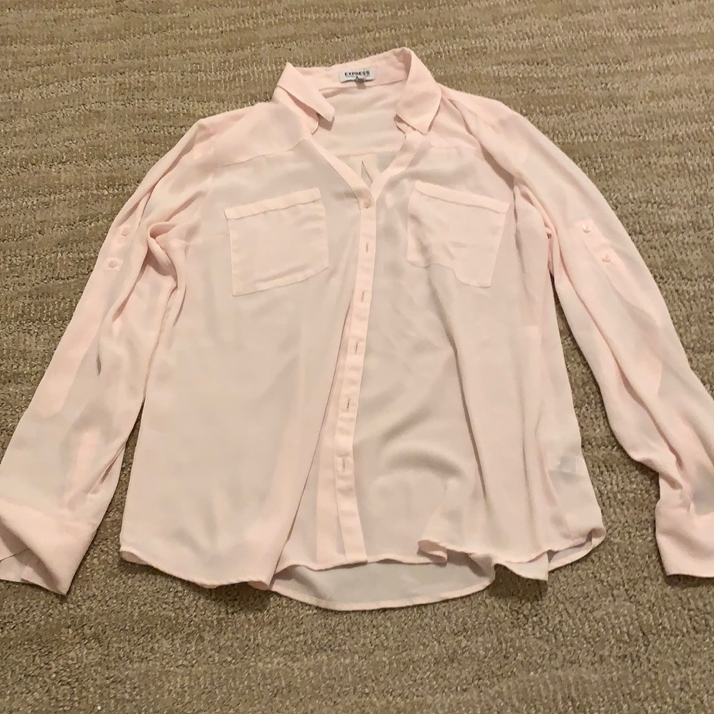 Blush pink button up